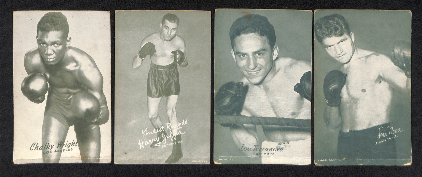 Lot of 38 Boxing Exhibit Cards from 1940s/50s w. Joe Louis